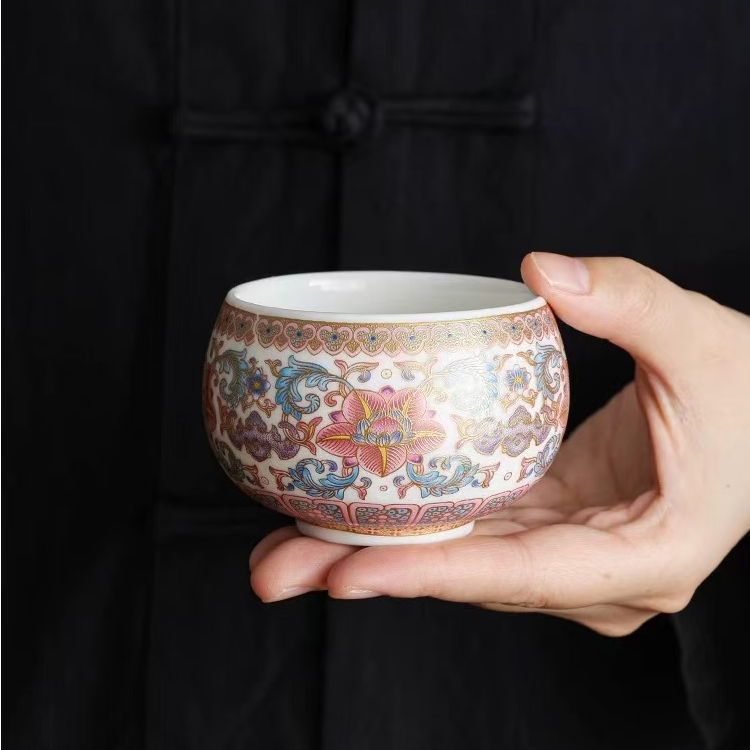 珐琅彩 主人杯客杯喝茶杯164