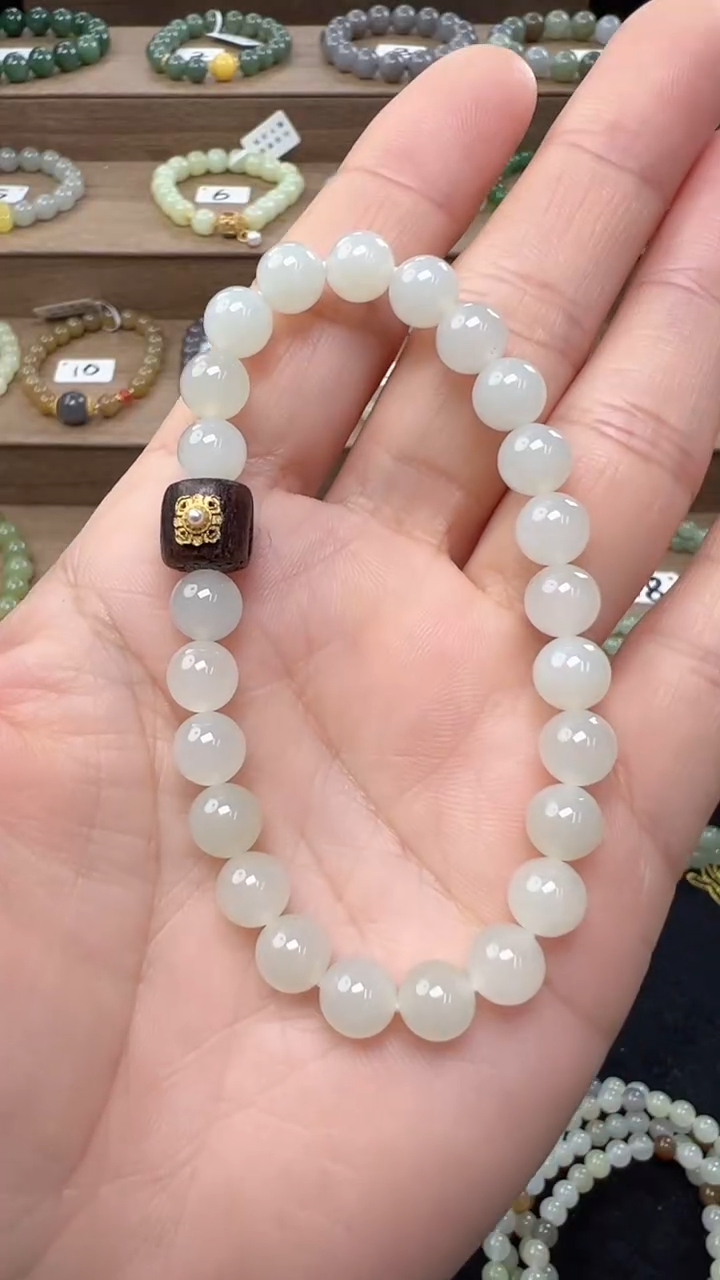 【闪购商品】和田玉手串未镶嵌7m白玉
