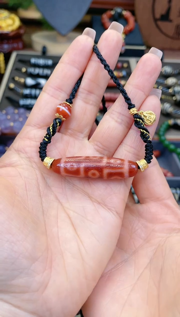 【闪购商品】玛瑙/玉髓颈饰未镶嵌美泓精品高油红肉九眼颈饰