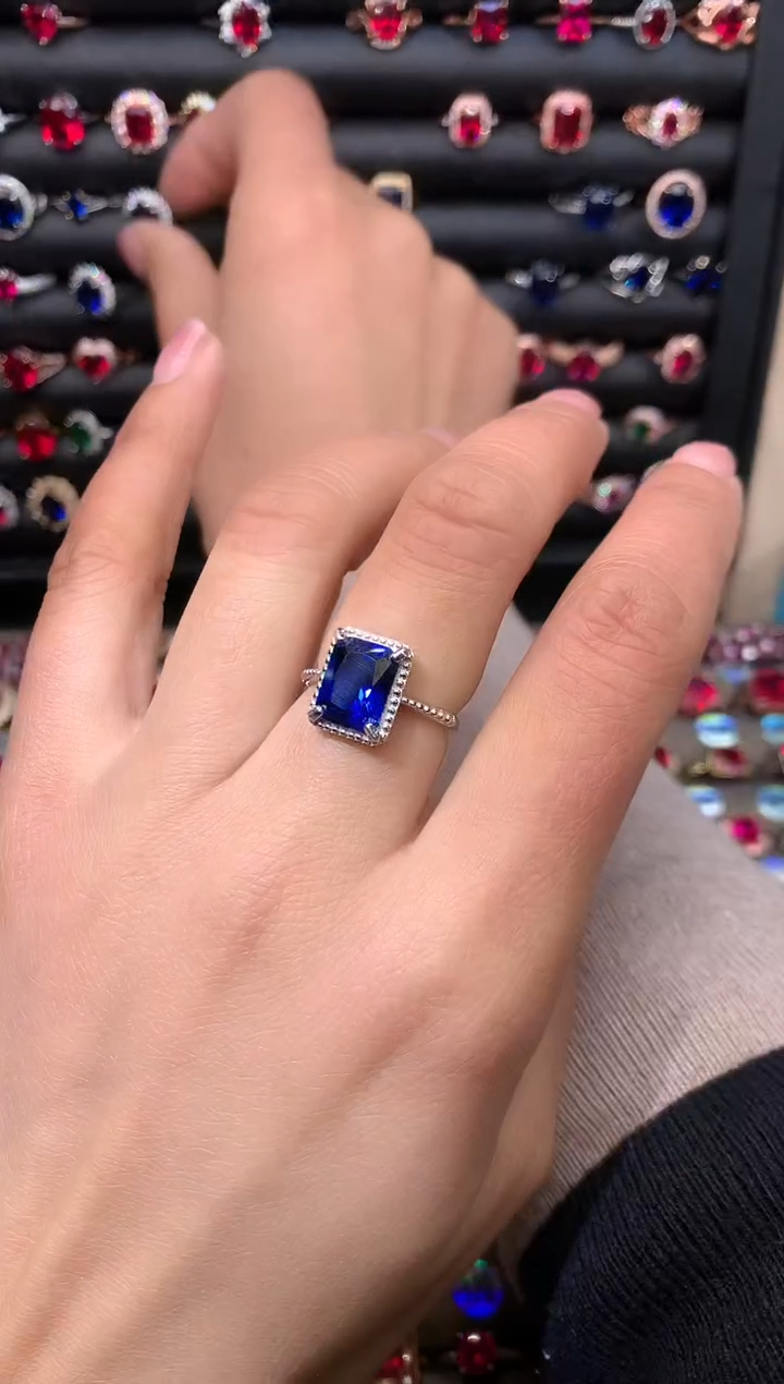 【闪购商品】蓝宝石戒指银S925镶嵌1