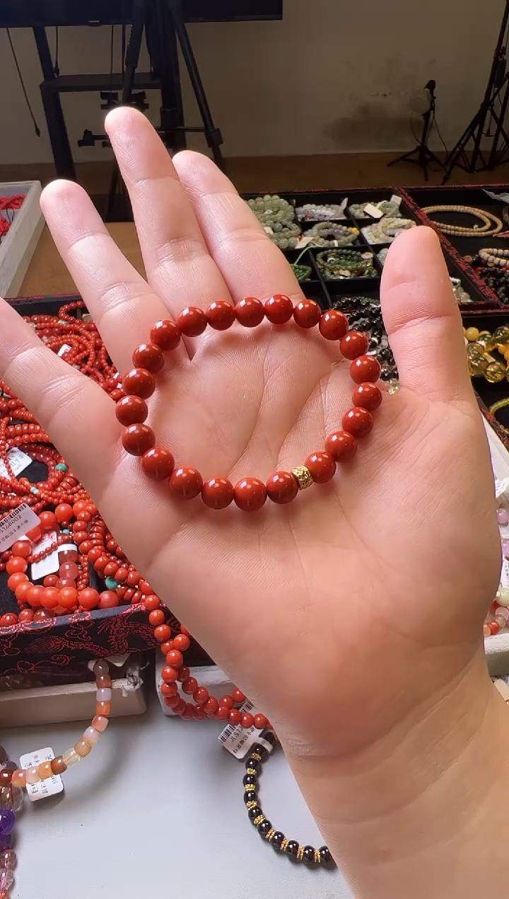 手串未镶嵌南红玛瑙麦**～南红单圈手串