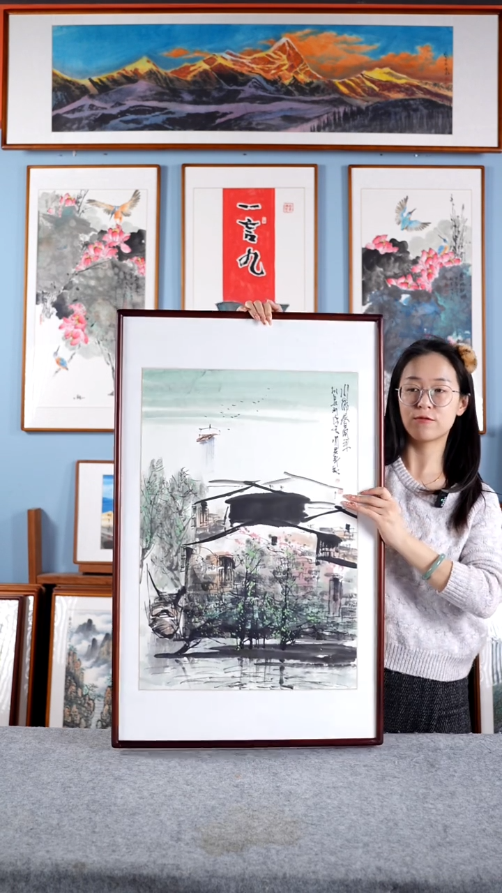 【闪购商品】国画柳泉《江南水乡》含框92*57