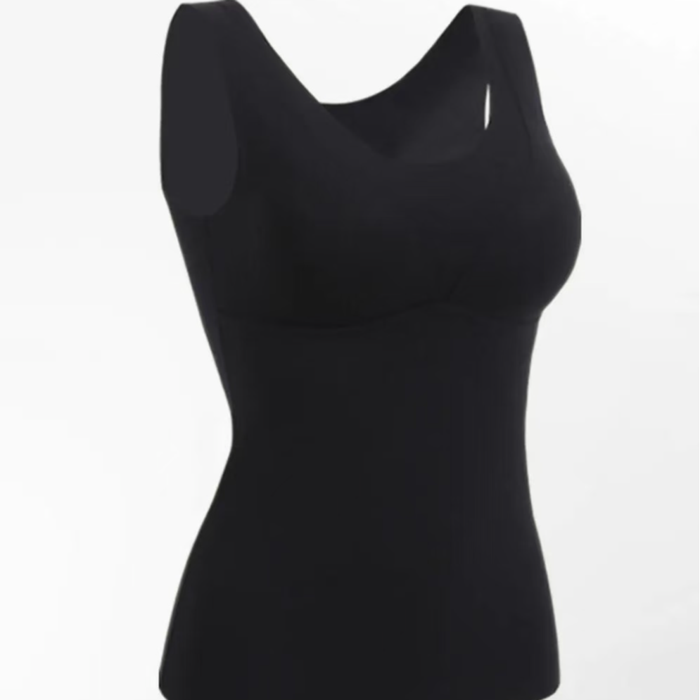 冬季纯色秋冬免穿文胸背心加绒保暖吊带加厚自带胸垫