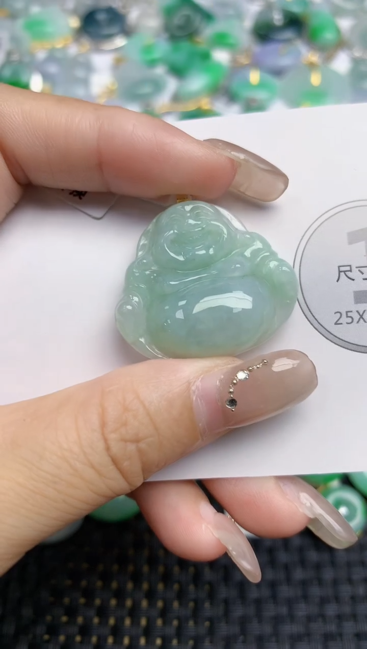 颈饰18K金镶嵌翡翠天然缅甸A货翡翠百元以上9元证书费自理