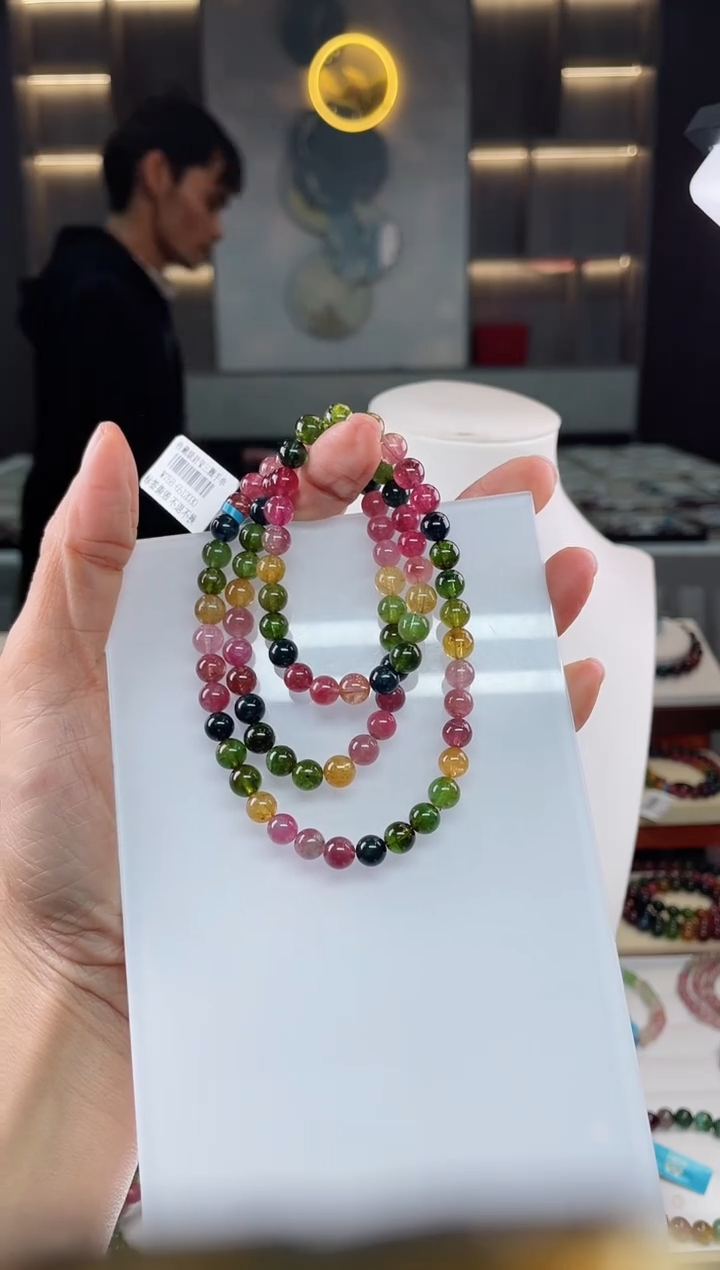 【闪购商品】碧玺三圈手串未镶嵌（多样性发一条）Q