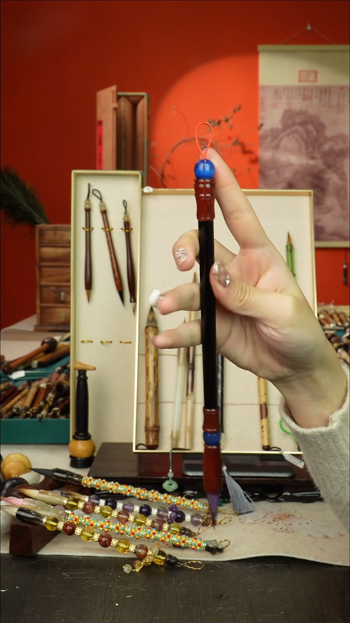 152号闪孤品高货毛笔链接 清水试笔 蘸墨不退