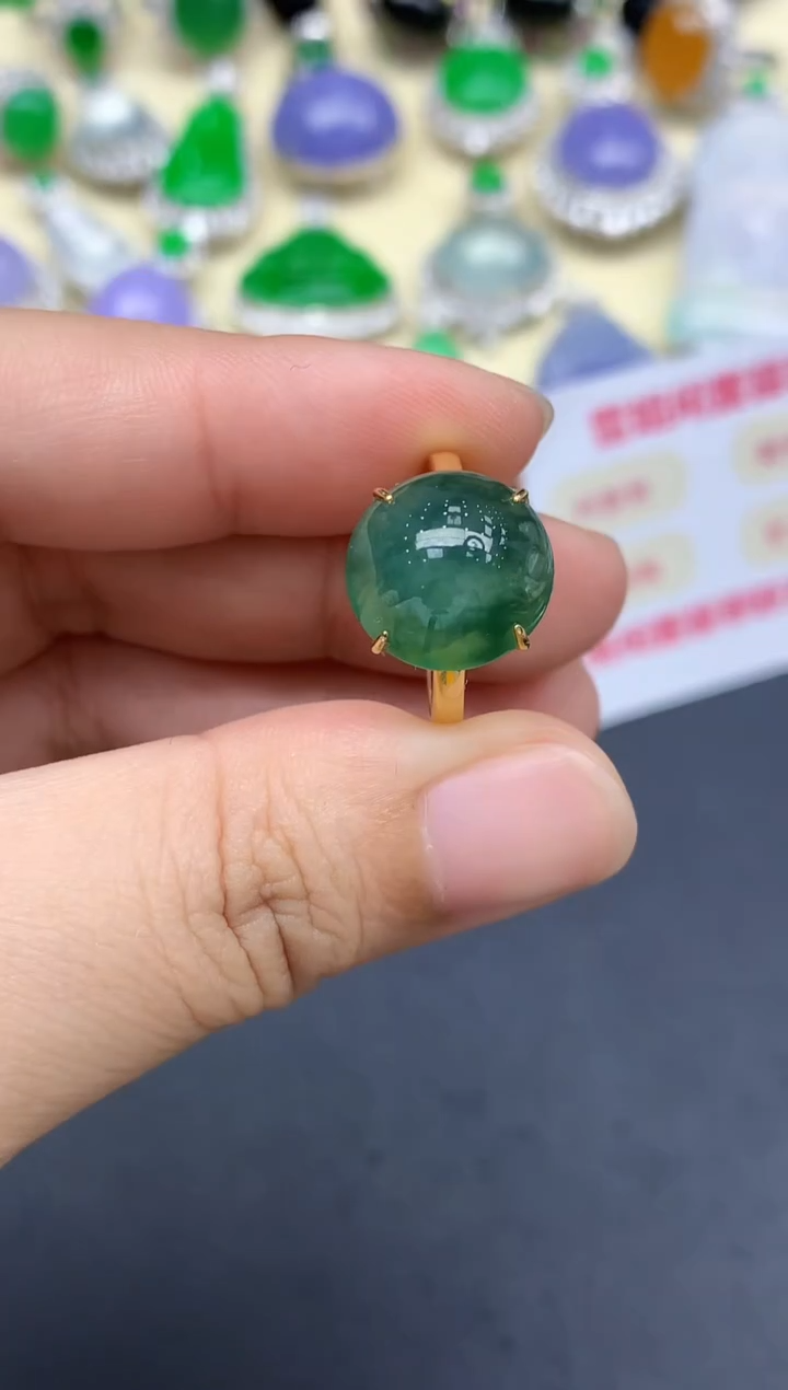 18K金镶嵌戒指翡翠278-中国好珍宝