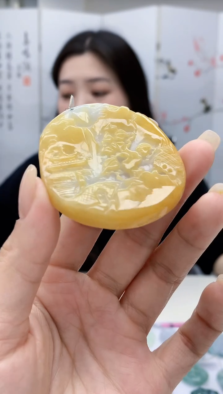 【闪购商品】定制翡翠未镶嵌0405lr-毛货挂件21