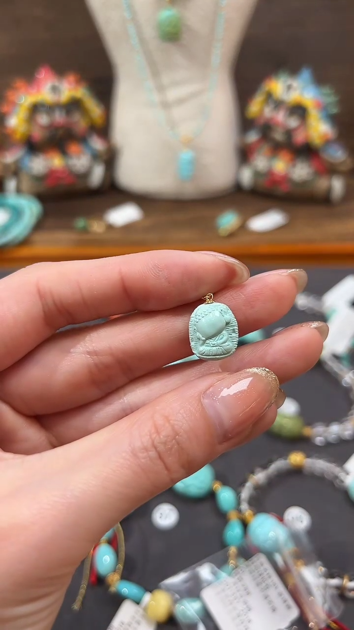 【闪购商品】绿松石提溜18K金镶嵌绿松石提溜