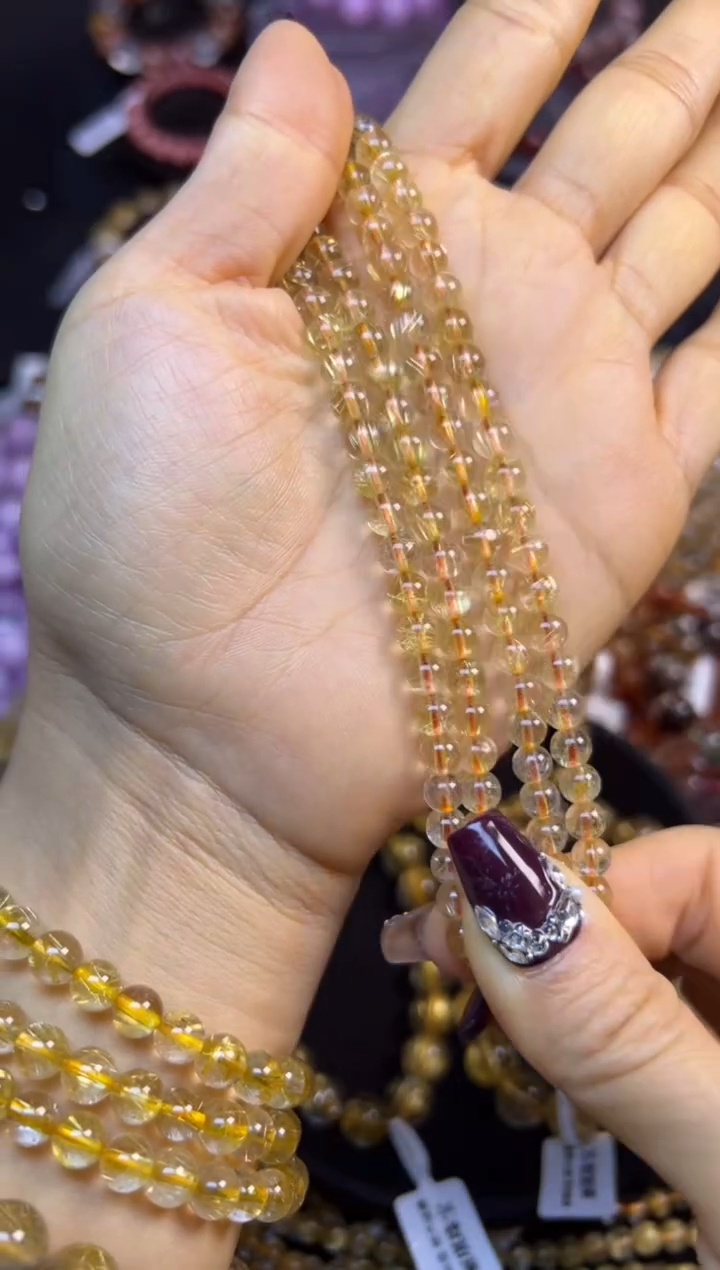 未镶嵌手串水晶金发晶三圈5.7mm