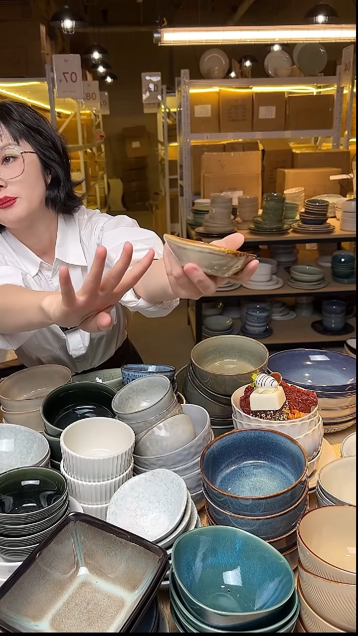 瓷163（4个）外贸尾货窑变釉下彩默认微瑕