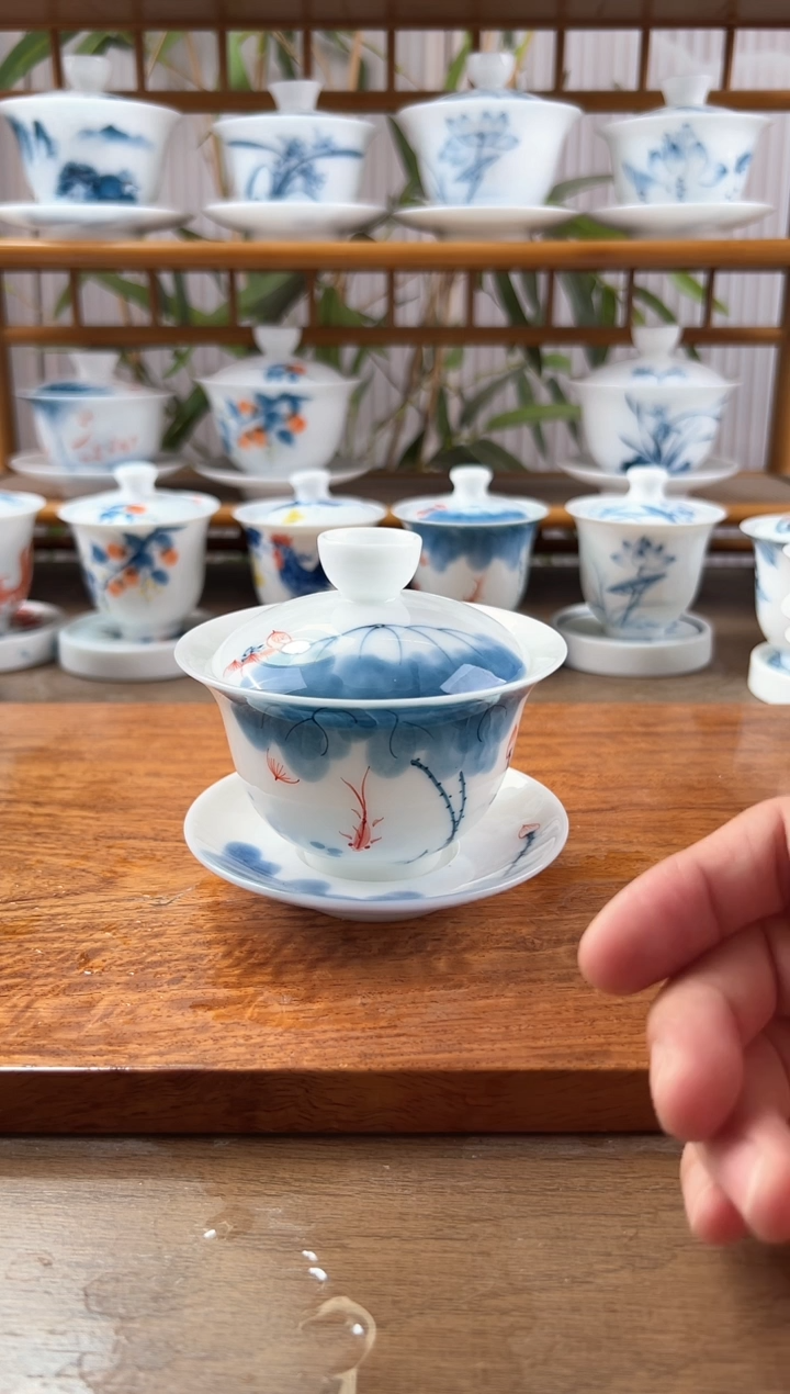 微瑕高冰线条莲150ml三才