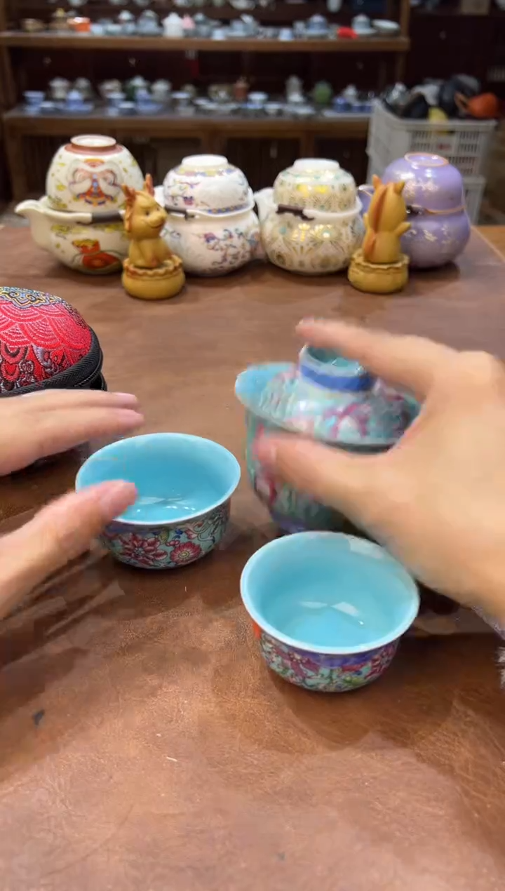 真的很便宜会开片的旅行茶具