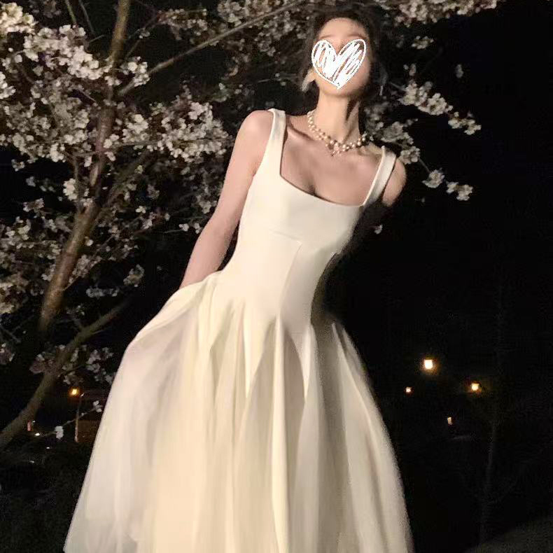 【圆舞曲】吊带连衣裙女网纱蓬蓬仙女高级感长裙