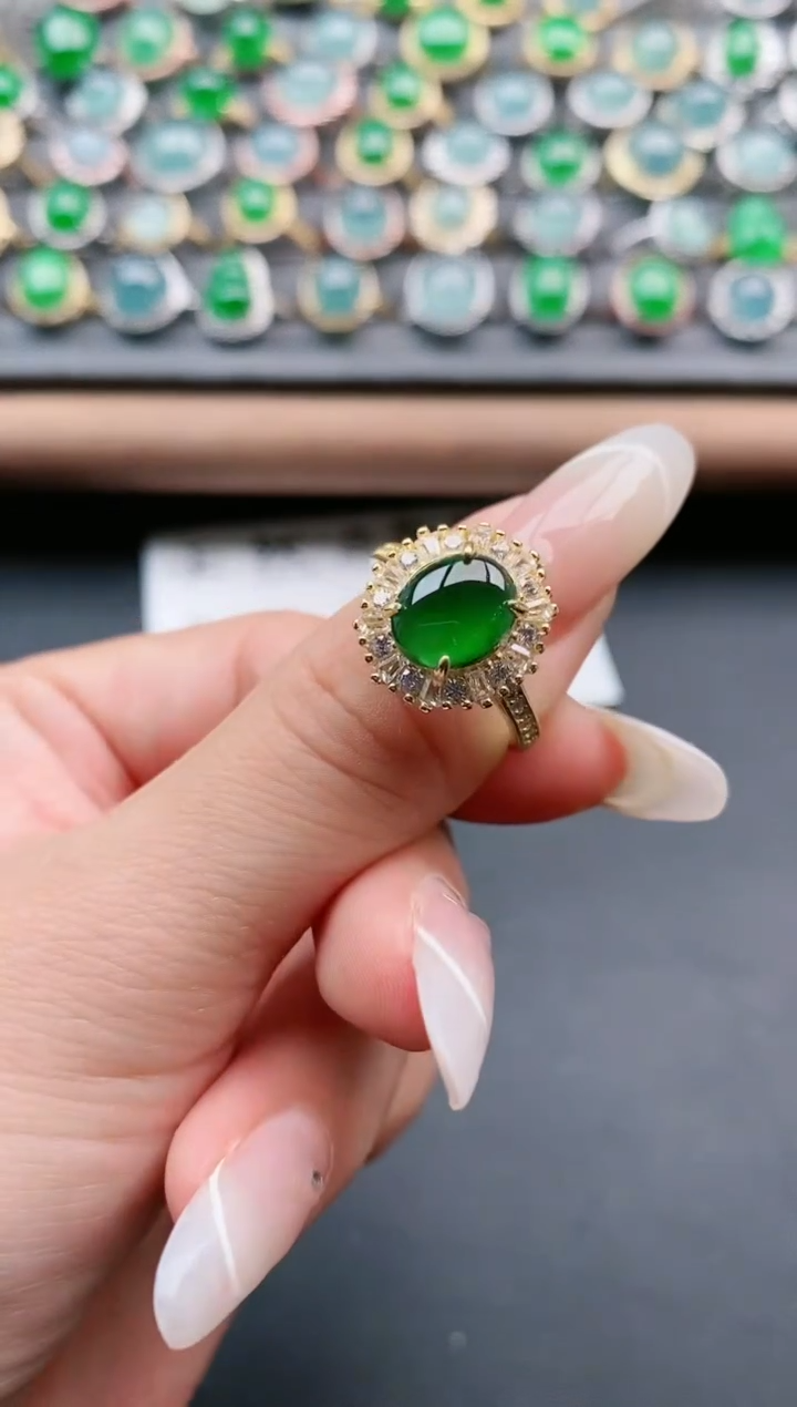 【闪购商品】翡翠戒指银S925镶嵌111111