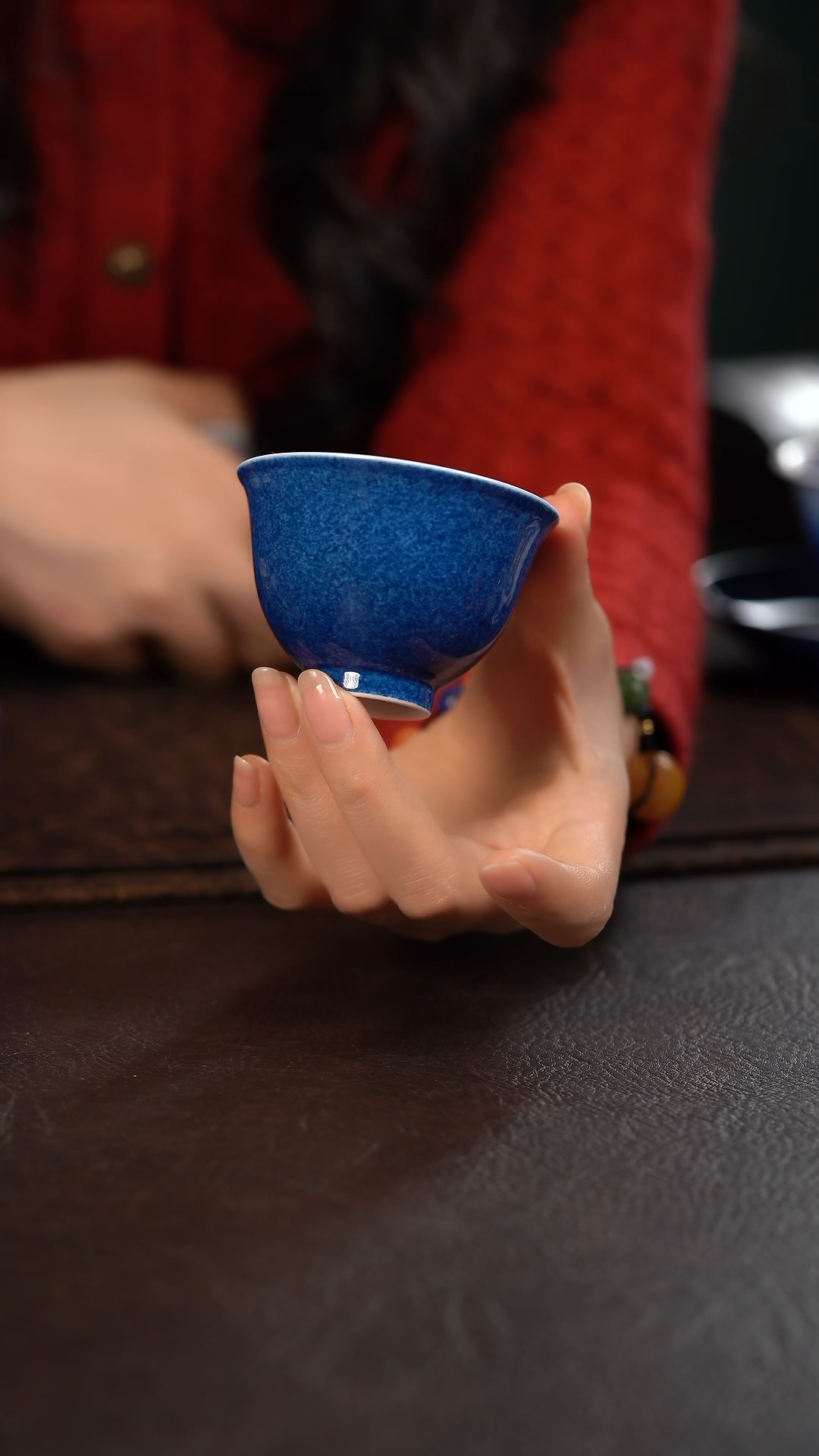 【闪购商品】杯初蓝舍洒蓝纯色撇口杯