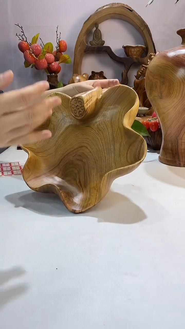【闪购商品】香樟木A29莲蓬果盆/尺寸31*29*9