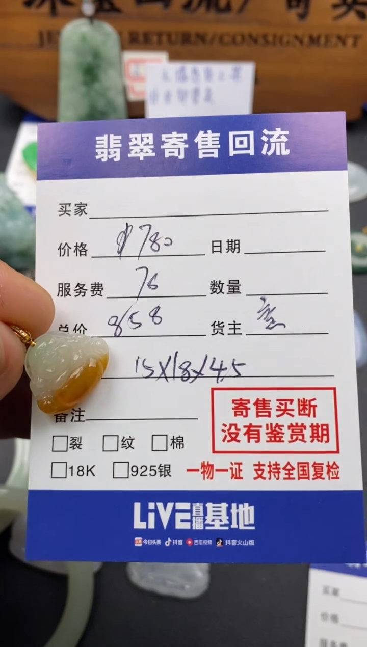 【闪购商品】翡翠颈饰18K金镶嵌30002079