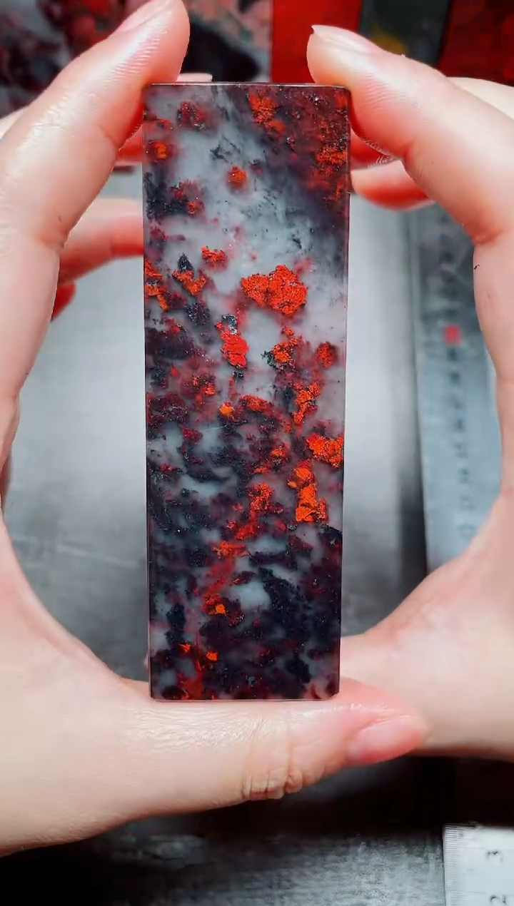 桂林鸡血玉素章3.0左右16