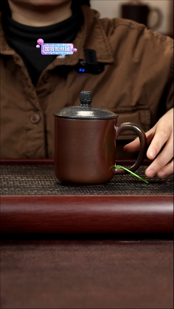 茶杯紫砂尾单柴烧莲花盖杯