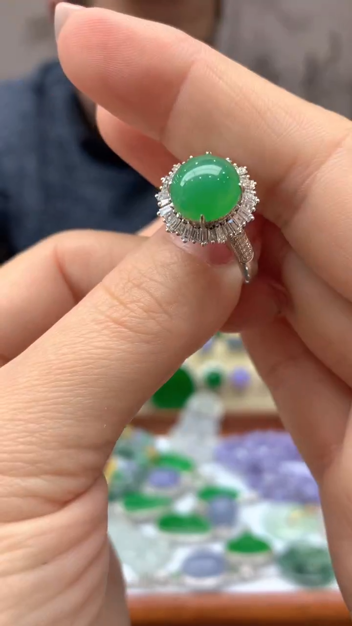 【闪购商品】翡翠戒指18K金镶嵌303-天然翡翠