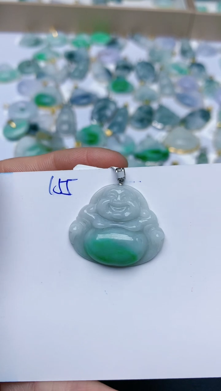 【闪购商品】翡翠颈饰18K金镶嵌天然翡翠A货    