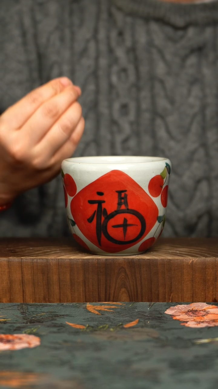 杯釉下彩手工手绘同款陶器     