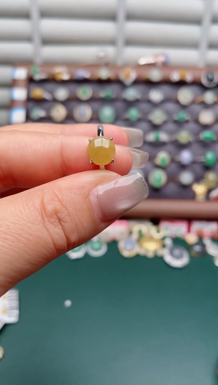 银S925镶嵌戒指翡翠.