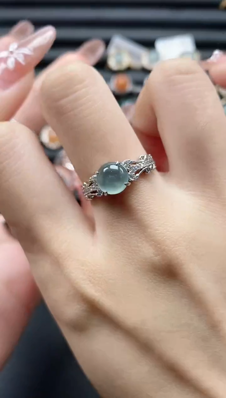 【闪购商品】翡翠戒指银S925镶嵌11111