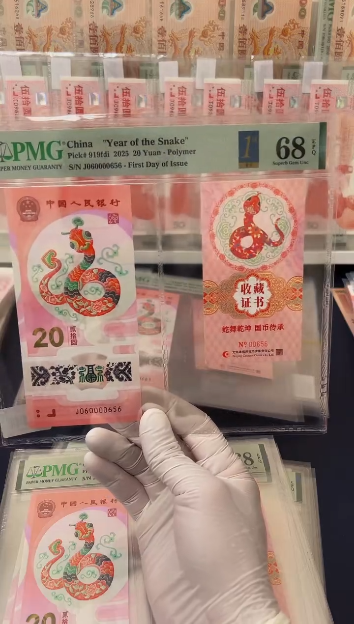 【闪购商品】塑料蛇钞币证数三（无347）-PMG68