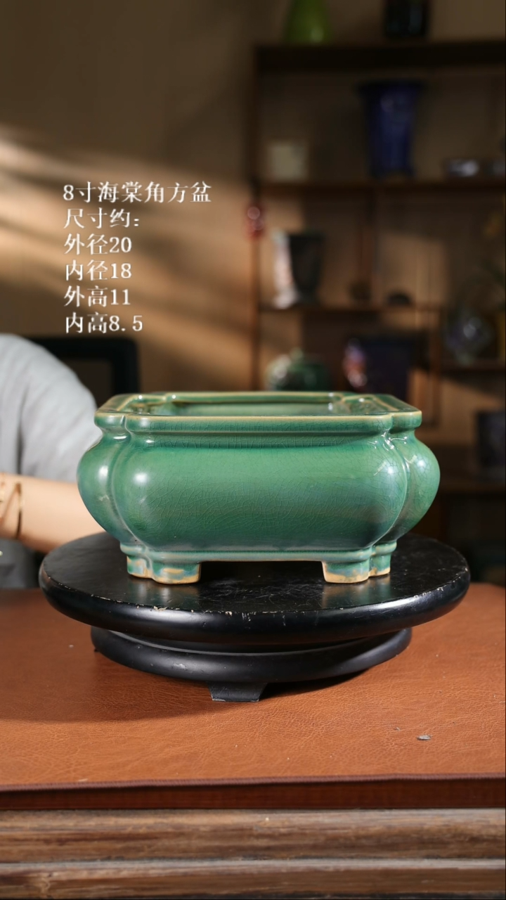 【限时买三免一活动】8寸海棠角方盆 341