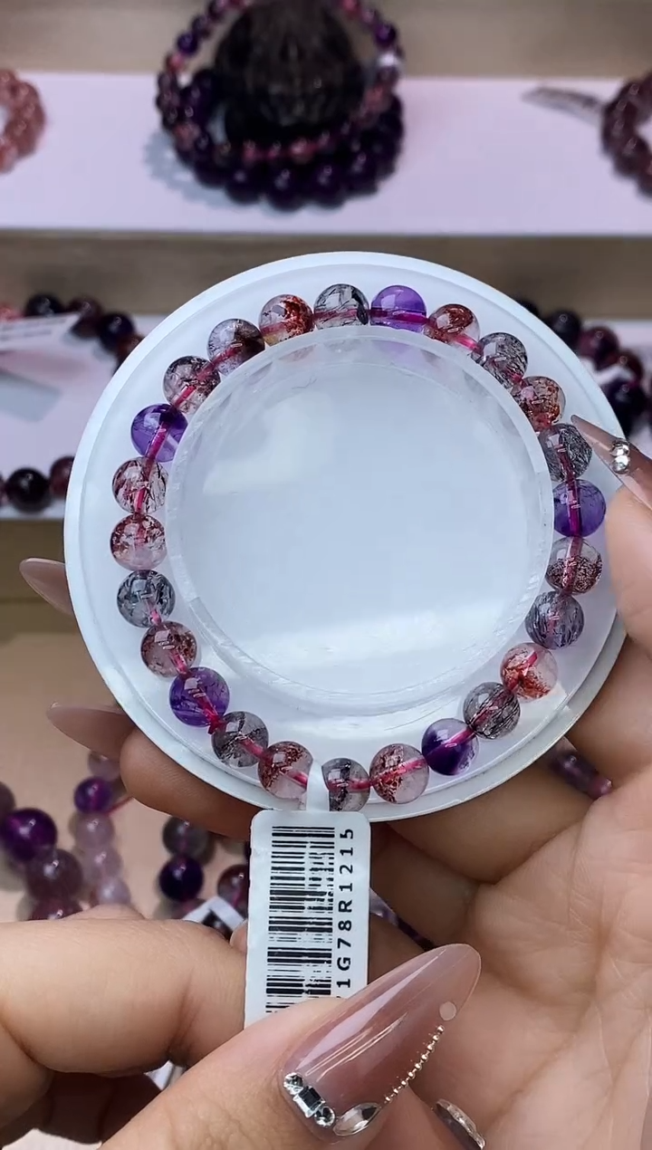 【闪购商品】水晶手链未镶嵌黑加仑超七单圈8m+