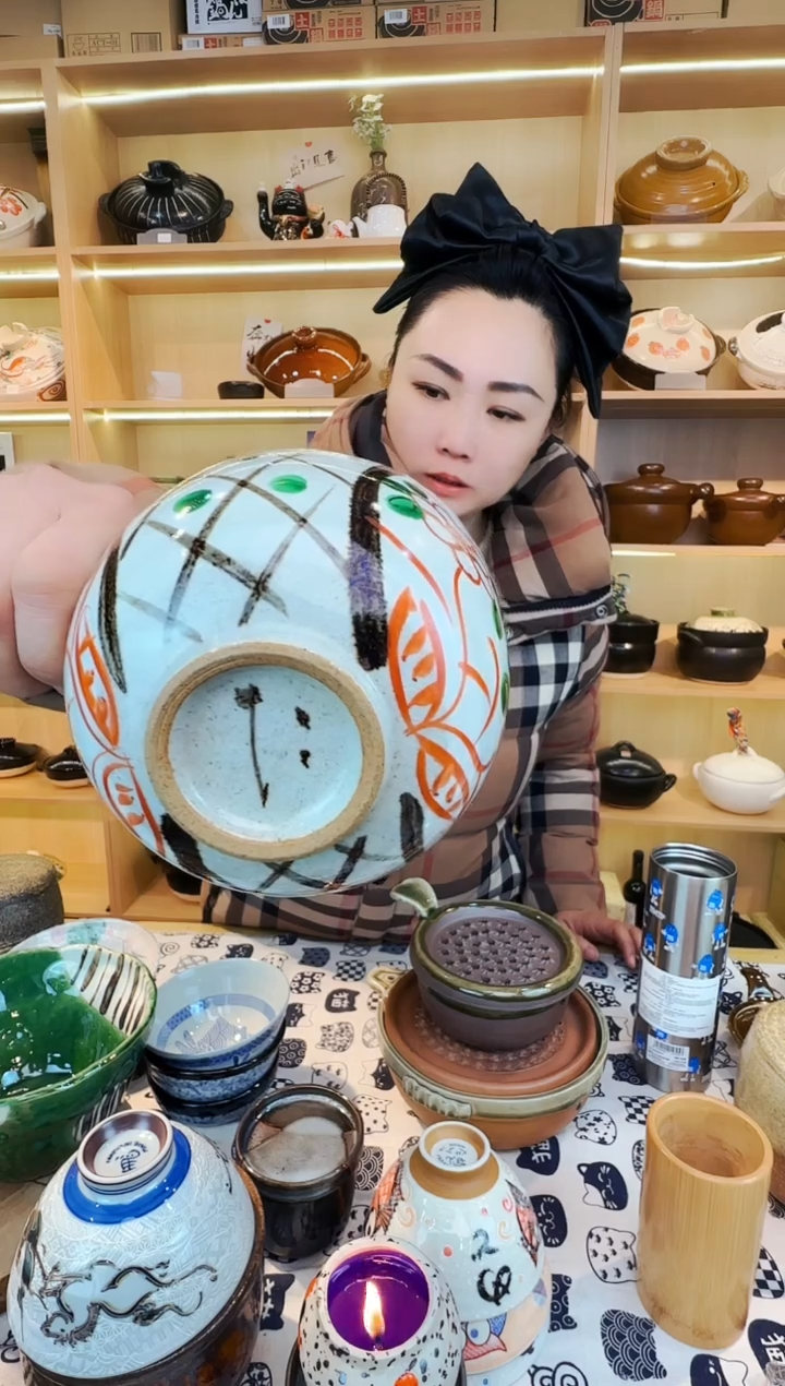 日本进口手绘米饭碗