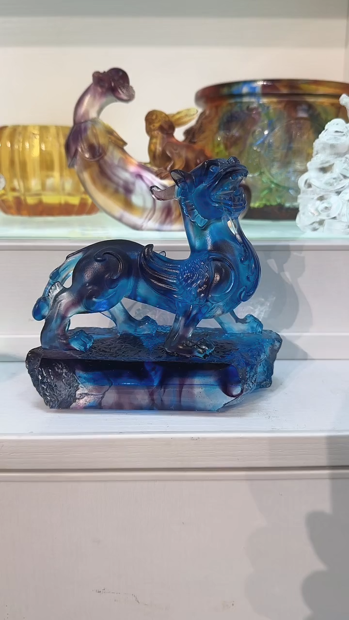 手工艺品琉璃蓝色貔貅