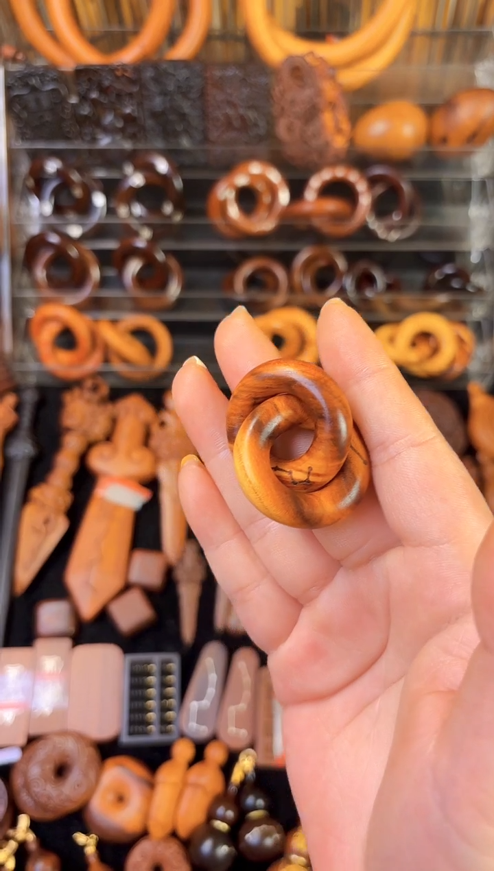 雷桃木刻七星乾坤圈1.6