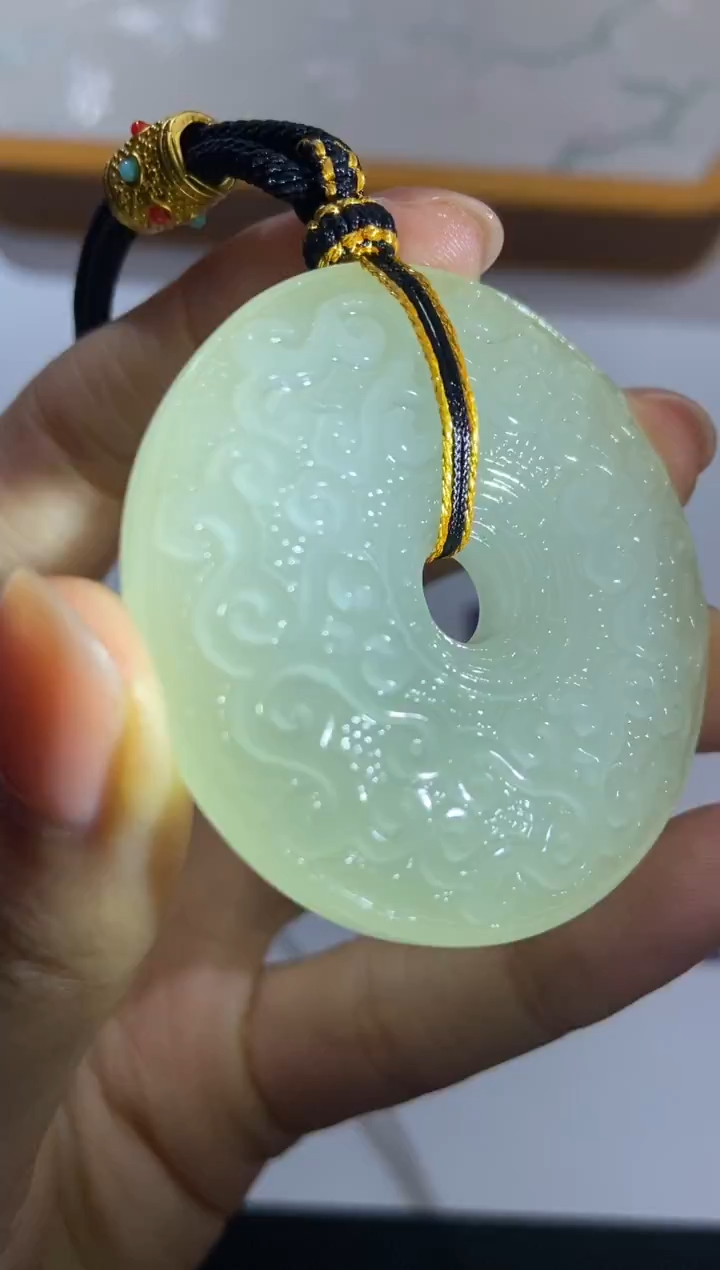 颈饰未镶嵌和田玉374483/和田玉平安扣    多样性一件发