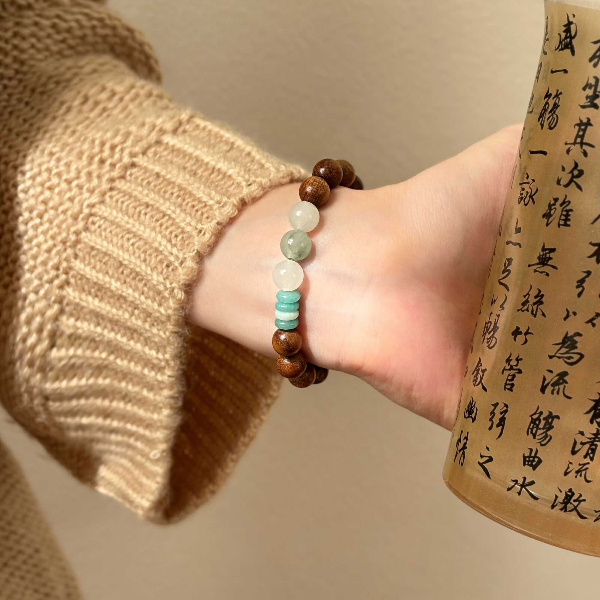 木质手链 A lone ranger【息念】原创新品百搭秋冬木质小众串珠手串