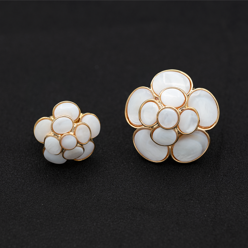 铜合金仿珍珠戒指 精致百搭可调节时尚指环搭配气质复古轻奢耳钉