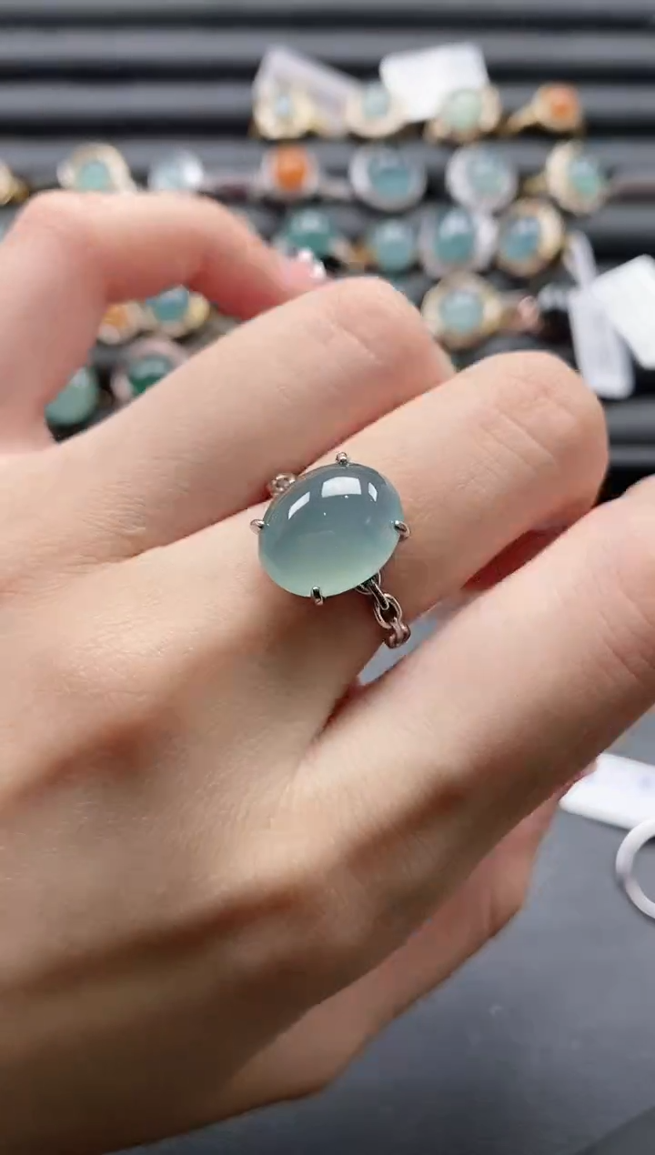 【闪购商品】翡翠戒指银S925镶嵌11111