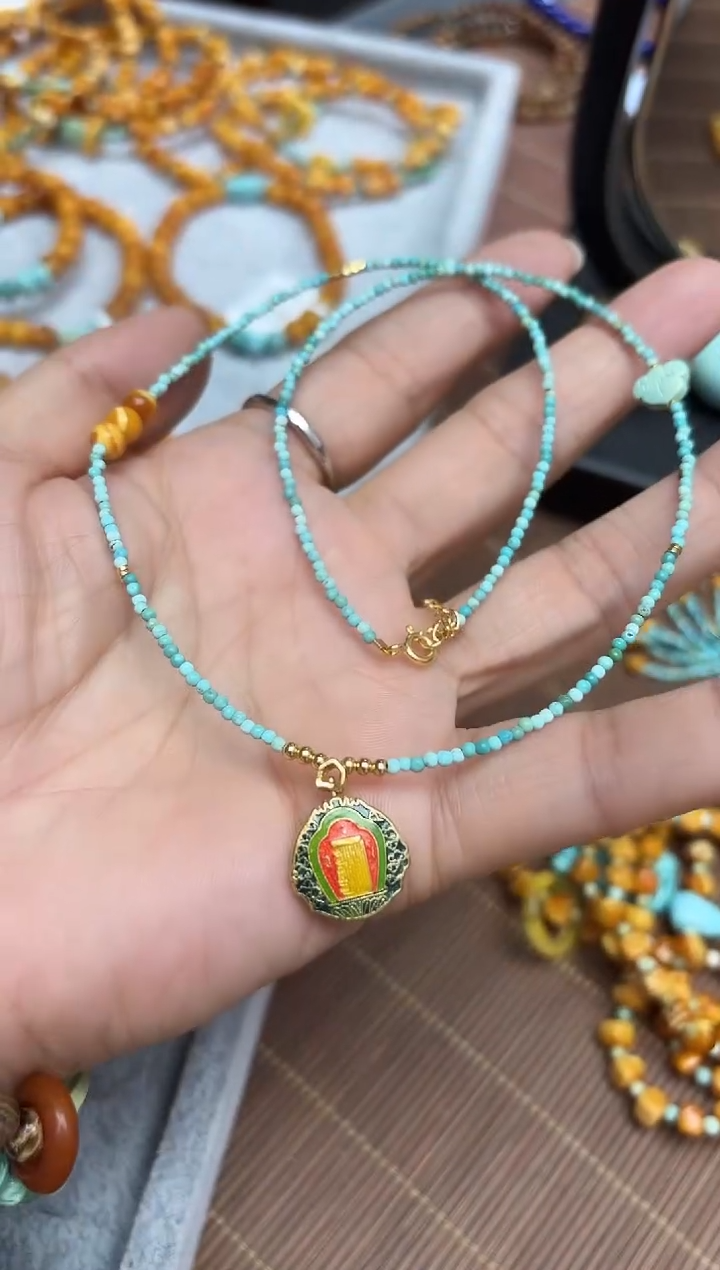 蜜蜡颈饰未镶嵌发一件设计款