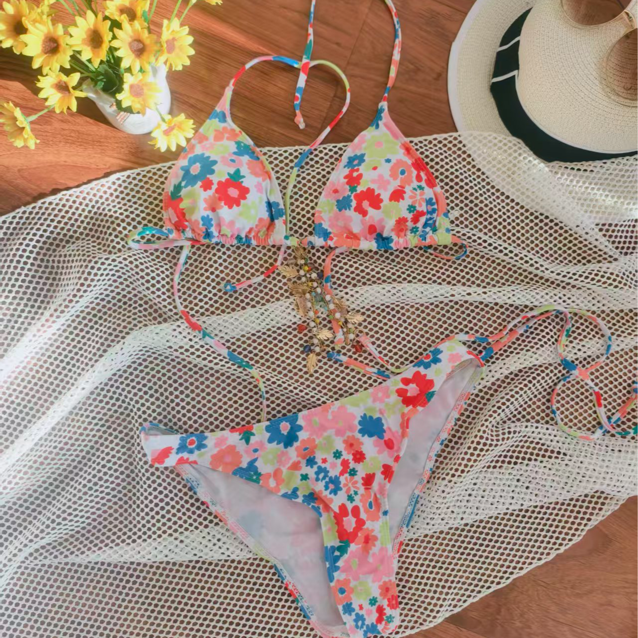 泳装比基尼韩版日版外单小码大码性感趴体patience温泉海边泳装