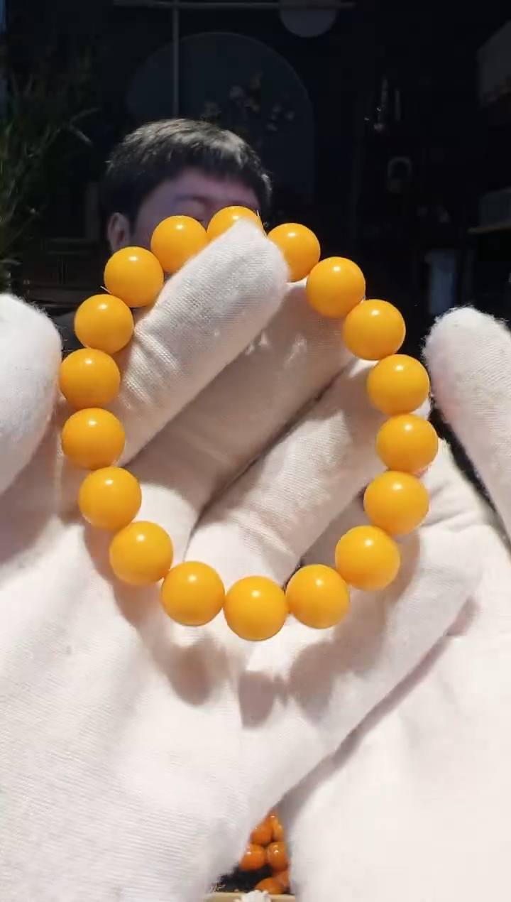 未镶嵌蜜蜡手串11+帝王单圈