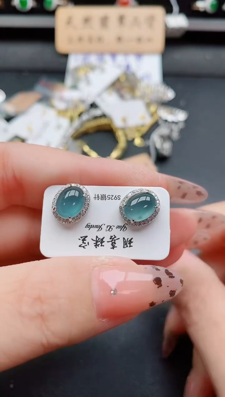 银S925镶嵌戒指翡翠1