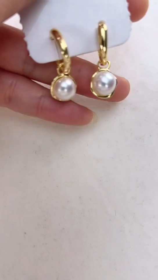 【闪购商品】淡水珍珠耳饰合金金色耳扣