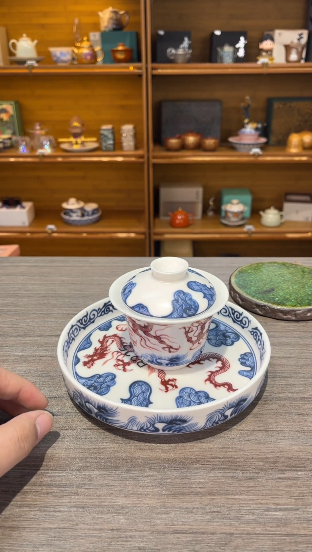 【闪购商品】红龙大底盘盖碗茶具茶具