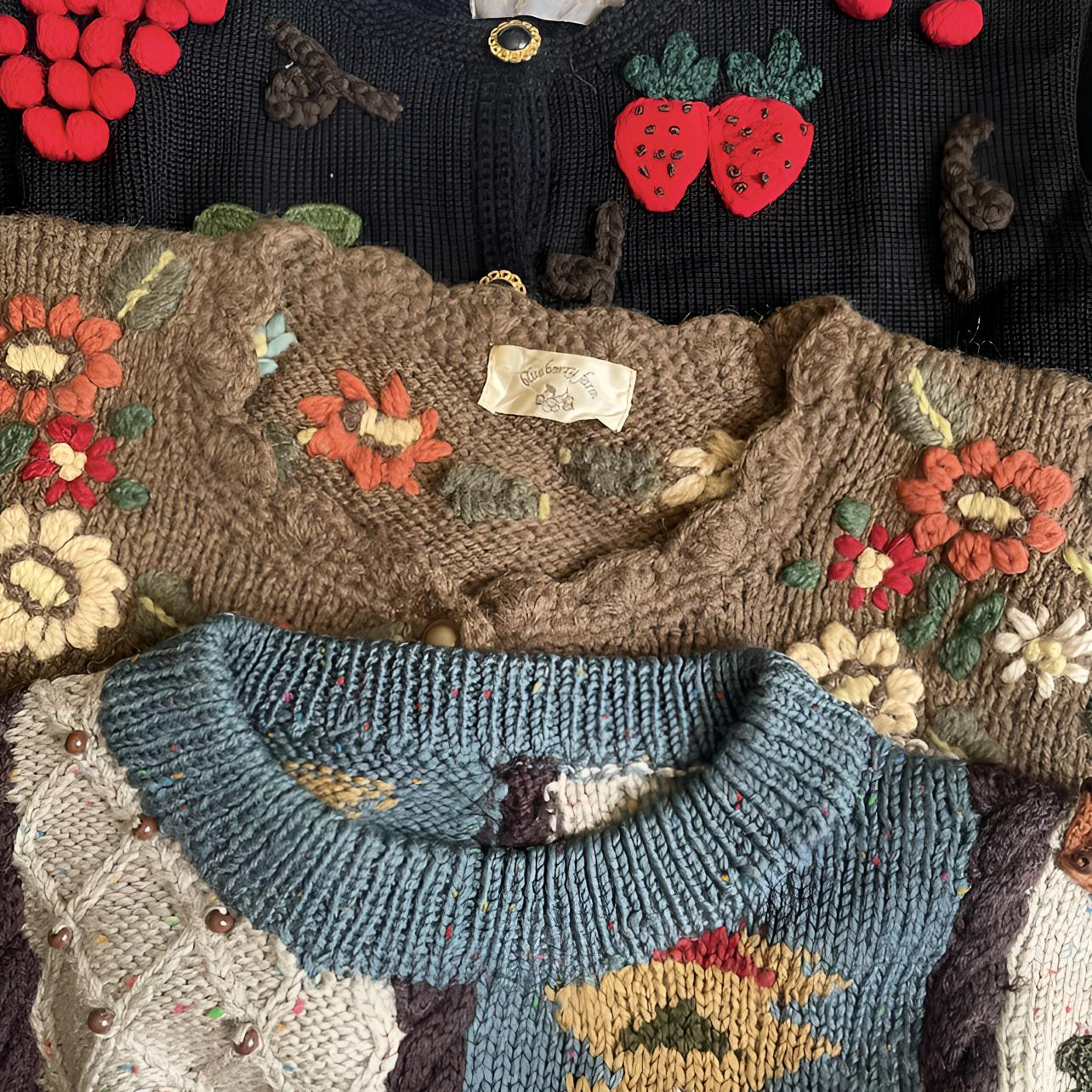 小夏vintage复古毛衣加拿大日制重工纯羊毛直播链接1号