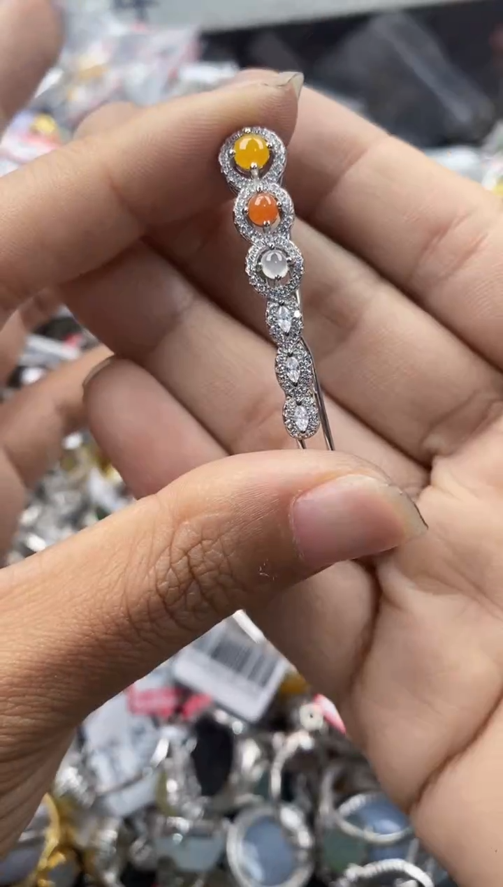 银S925镶嵌戒指翡翠10             6