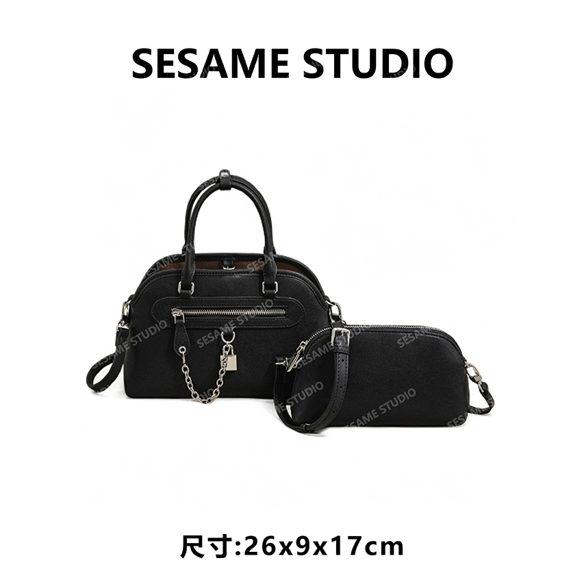 【芝麻集】SK-83392-黑色RAIN.CUN休闲时尚百搭腋下女包