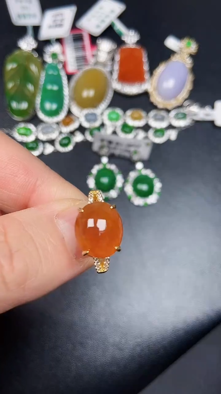 银S925镶嵌戒指翡翠8900