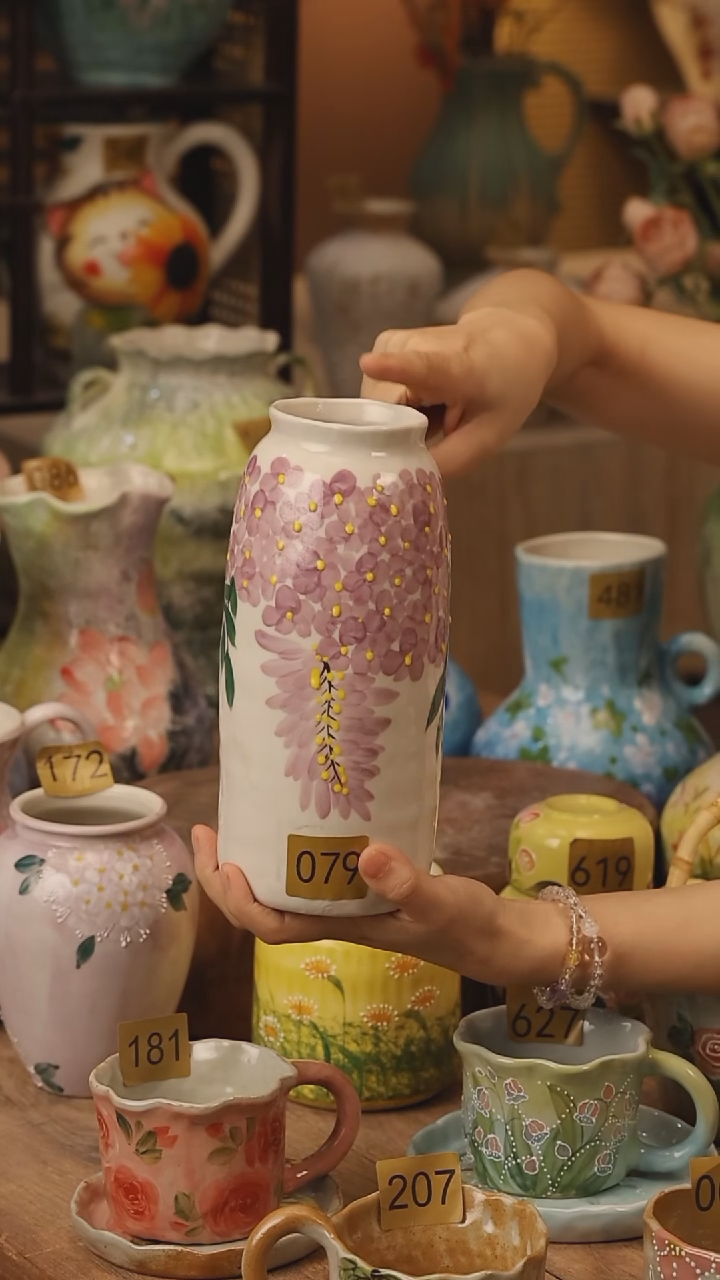 陶瓷079景德镇设计师手作花器摆件侘寂风